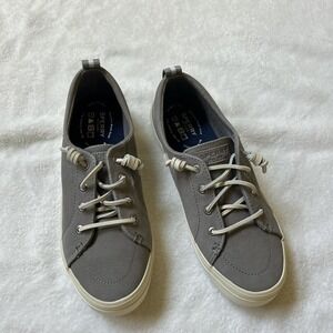 Sperry Grey Slip On Shoes Grey and White Like New Women's 8